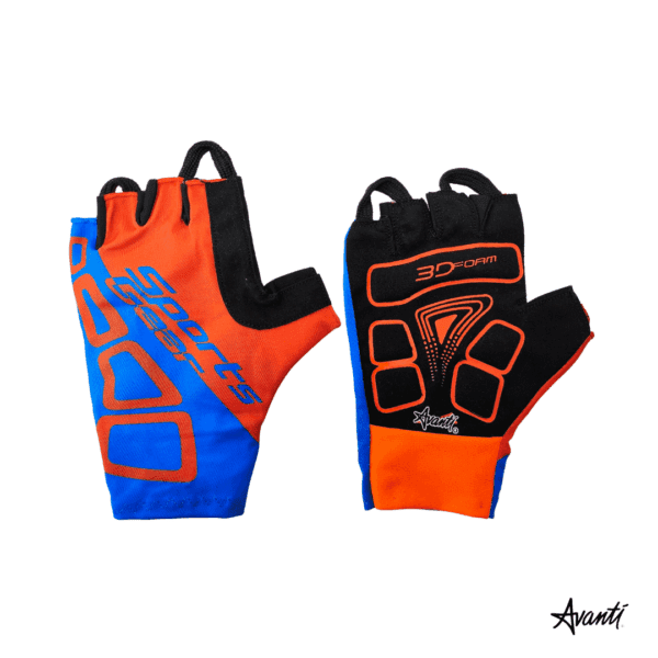 Avanti Guantes de Ciclismo en Gel Azul Naranja Cod:7131