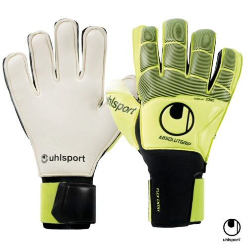 Uhlsport Guantes de Arquero AbsolutGrip Flex Frame Carbon Amarillo Blanco 101121301
