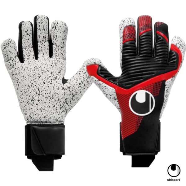 Uhlsport Guantes de Arquero Powerline Supergrip+ HN Negro Rojo 101130401