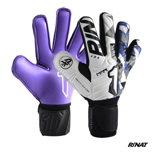 Rinat Guantes de Arquero Meta Tactik Semi Pro Ferula Niño Blanco Morado