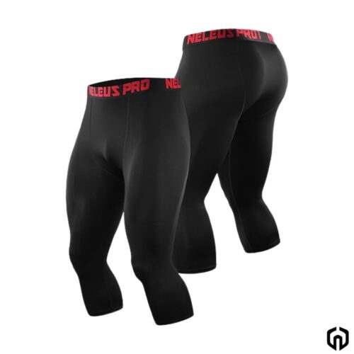 NELEUS LICRA 34 HOMBRE NEGRO 1 Neleus Licra Larga 3/4 Negro