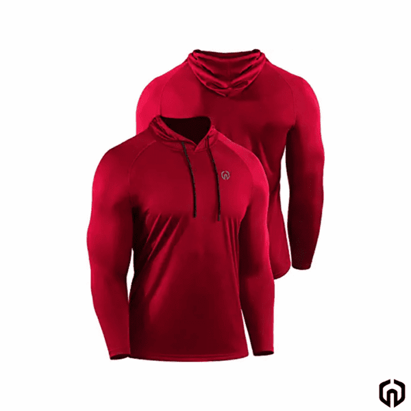 Neleus Buzo Deportivo con Capucha Rojo