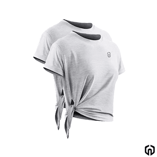 Neleus Camiseta Abierta Deportiva para Yoga Mujer Blanco