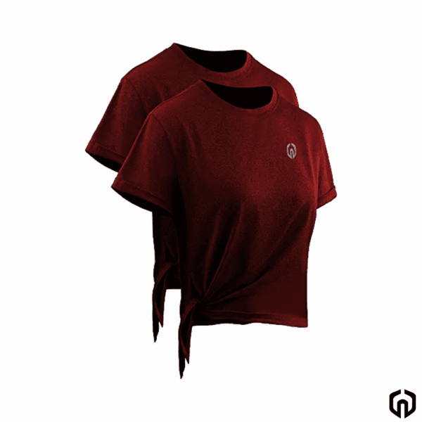 Neleus Camiseta Abierta Deportiva para Yoga Mujer Vino