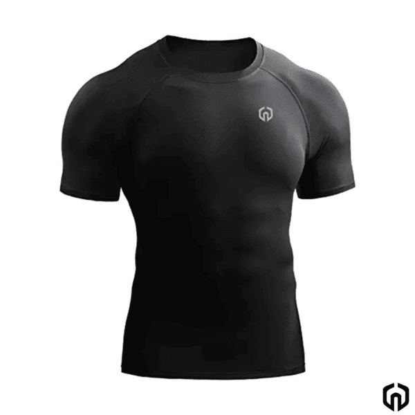 Neleus Camiseta de Compresion Hombre Color Negro
