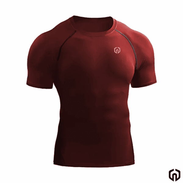 Neleus Camiseta de Compresion Hombre Color Rojo