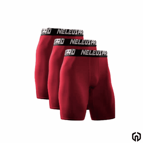 Neleus-Licra-Corta-sin-Bolsillo-Rojo.png Neleus Licra de Compresion Corta Pro Hombre Rojo
