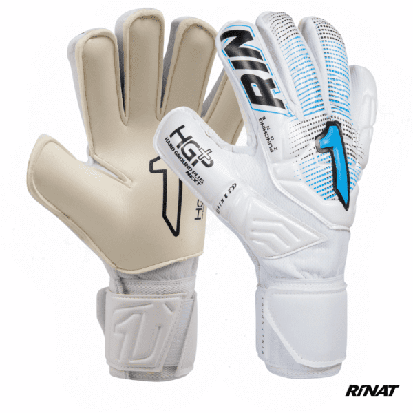Rinat Guantes de Arquero Egotiko Estellar Turf con Ferula Niño Blanco Azul
