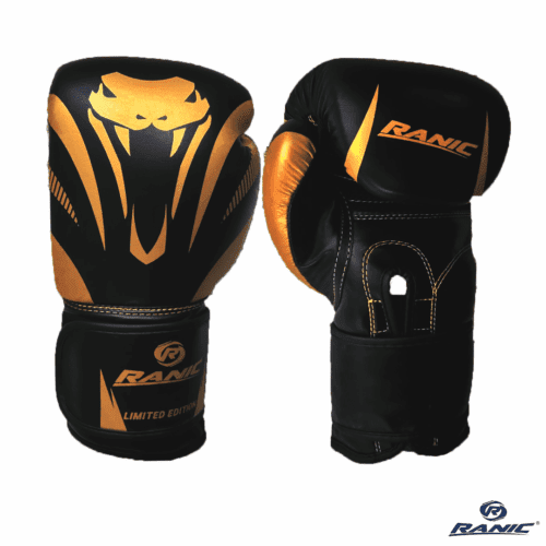 Ranic Guantes de Box Viper Negro Dorado