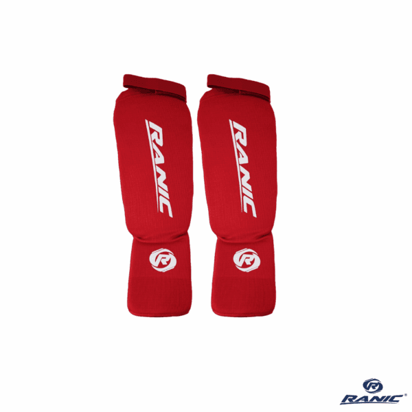 Ranic Par de Protectores Tibiales de Elastico Rojo