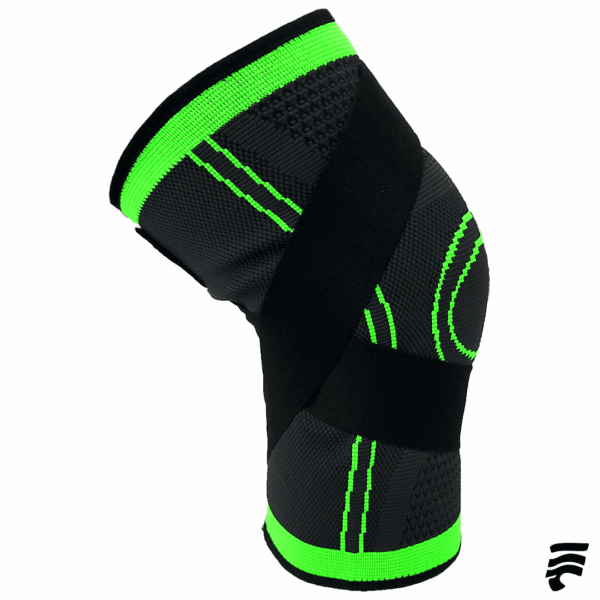 Rodillera Elastica con Velcro Negro Verde (Cod: Bas)