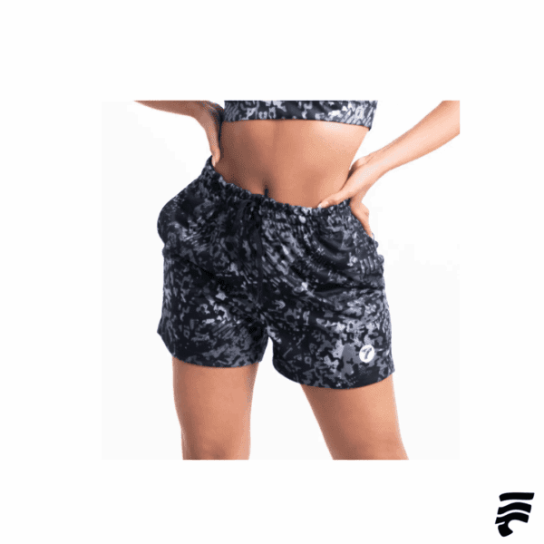 Tenfit Pantaloneta Deportiva Mujer Negro Gris