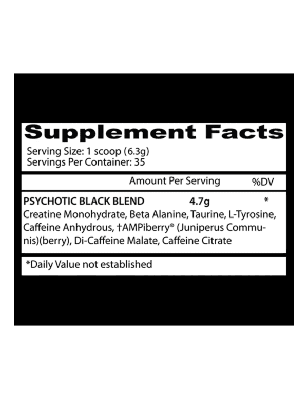 Insane Labz Pre-Entreno Psychotic Black 220Gr x 35 Servicios