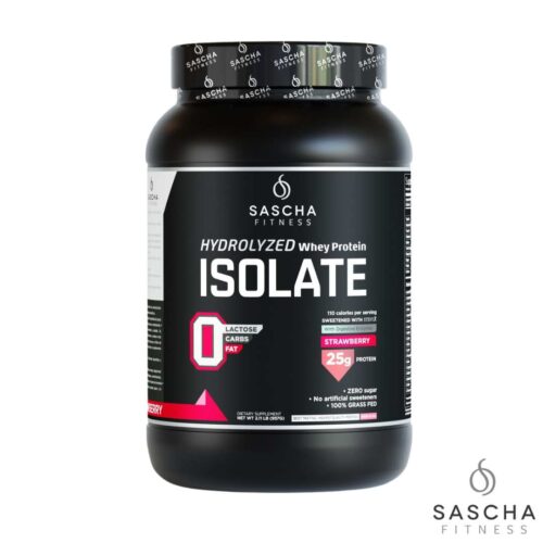 SASCHA FITNESS - PROTEINA FRUTILLA Sascha Fitness Proteina Iso Whey Hydrolizada 2Lb x30 Servicios