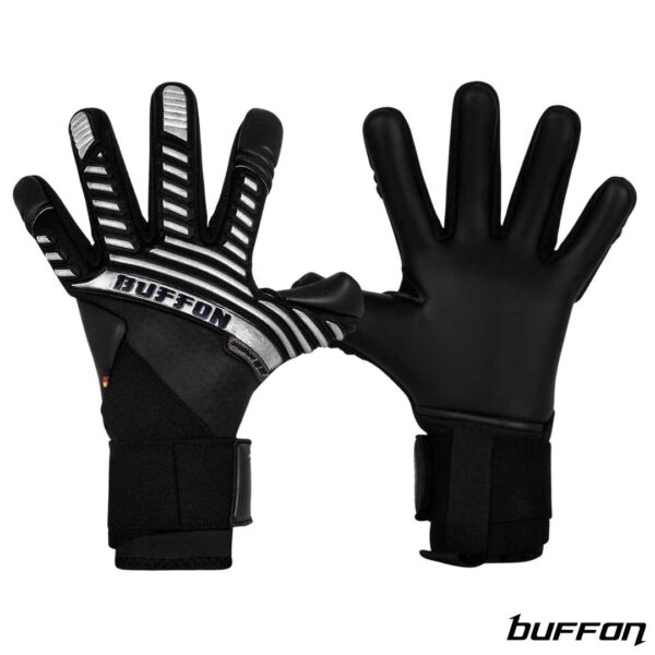 BUFFON - GUANTES DE ARQUERO - KAMIKAZE - NEGRO PLATA NEGRO Buffon Guantes de Arquero Profesional Kamikaze Negro Plata