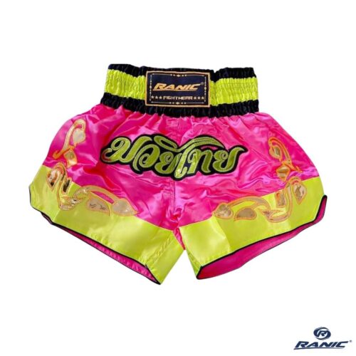 Ranic Pantaloneta Muay Thai - Rosa Amarillo Dorado