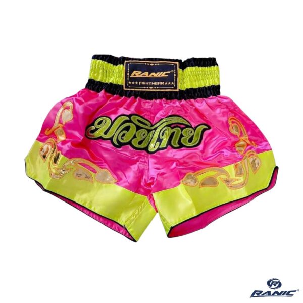 Ranic Pantaloneta Muay Thai - Rosa Amarillo Dorado