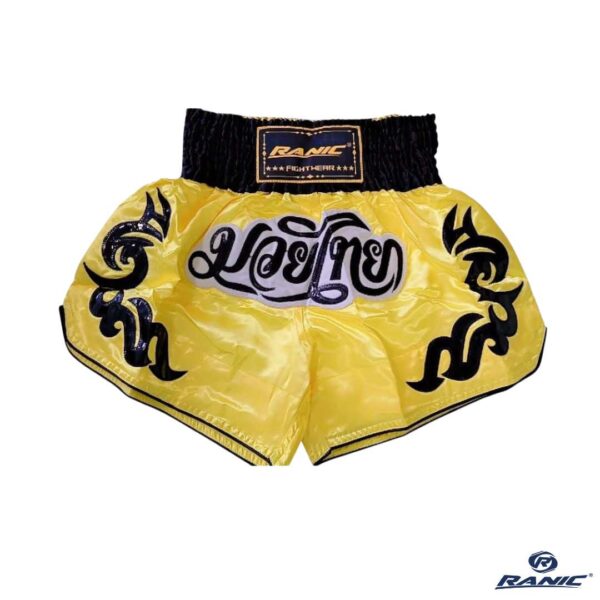 Ranic Pantaloneta Muay Thai - Amarillo Negro