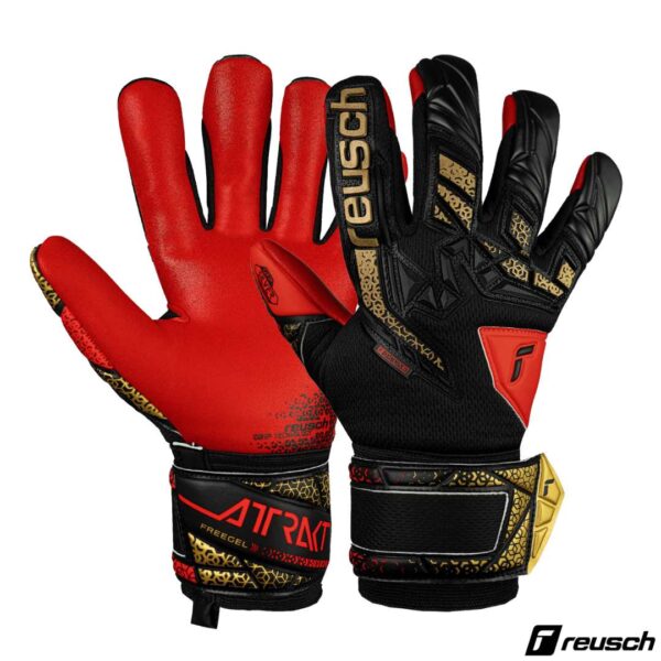 Reusch Guantes de Arquero Avanzado Attrakt FreeGel Silver Niño Negro Dorado Rojo Cod: 5572235