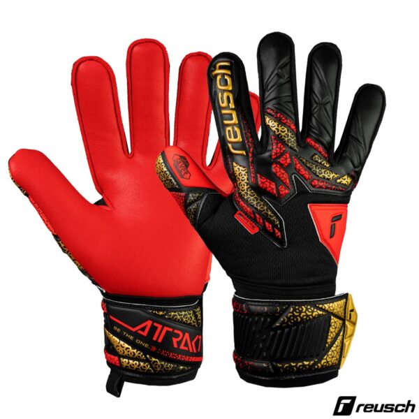 REUSCH - ATTRAKT SILVER - NEGRO DORADO ROJO Reusch Guantes de Arquero Avanzado Attrakt Silver Negro Dorado Rojo Cod: 5572215