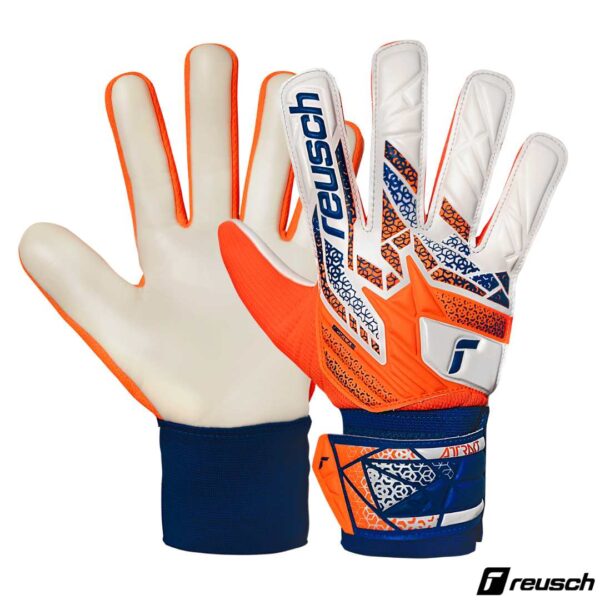 Reusch Guantes de Arquero Recreacional Attrakt Starter Solid Niño Blanco Azul Naranja Cod: 5572513