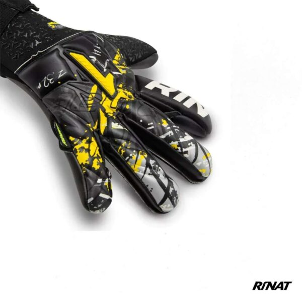 RINAT - GUANTES DE ARQUERO ASIMETRIK PRO - NEGRO AMARILLO 1 Rinat Guantes de Arquero Asimetrik Pro Negro Amarillo Plata