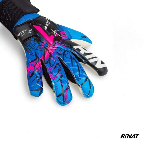 Rinat Guantes de Arquero Asimetrik Semi Pro Azul Rosa Blanco Niño