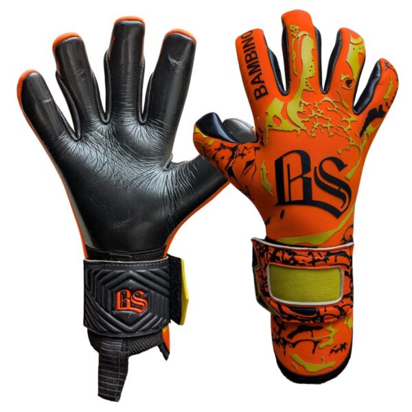 BAMBINO - GUANTES ROCA NARANJA NEGRO Bambino Guantes de Arquero Roca Naranja Negro