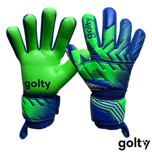 Golty Guantes de Arquero Pro Fingers Ferulas Azul Verde Niño
