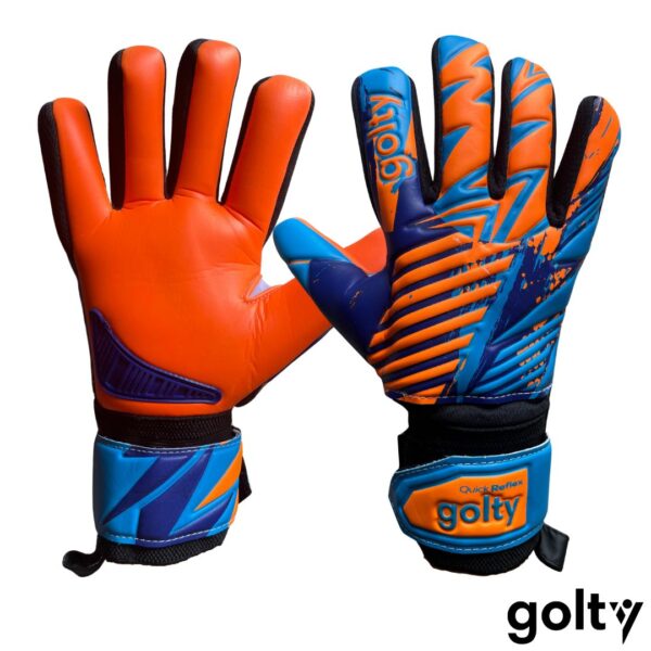Golty Guantes de Arquero Quick Reflex Ferulas Extraibles Naranja Azul