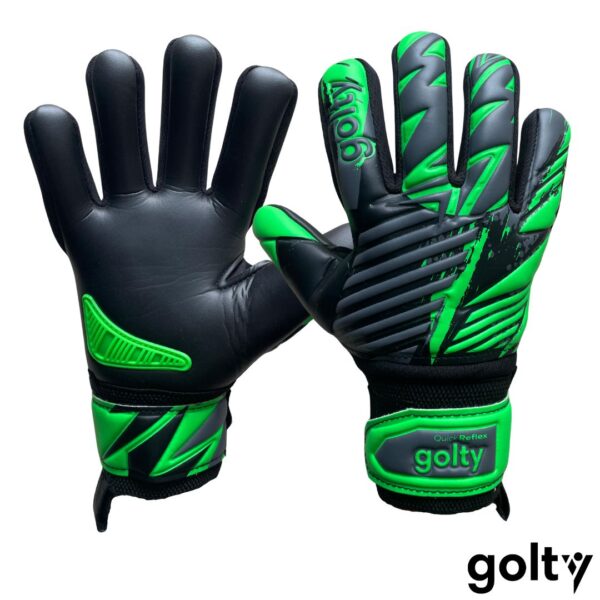 Golty Guantes de Arquero Quick Reflex Ferulas Extraibles Negro Verde Niño