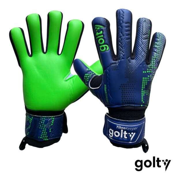 Golty Guantes de Arquero Titan Keeper Ferulas Extraibles Azul Verde