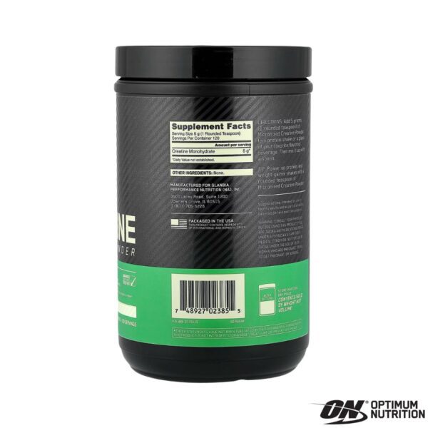 Optimum Nutrition Creatina Micronizada 600gr x120 Servicios