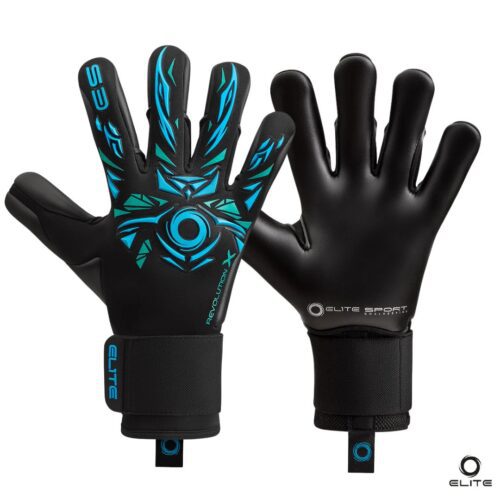Elite Guantes de Arquero Revolution X BB Negro Celeste Verde