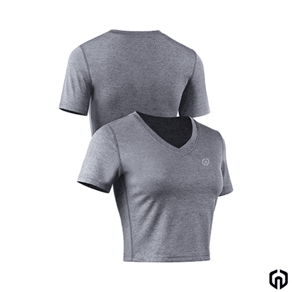 Neleus Camiseta Compresion de Mujer Gris