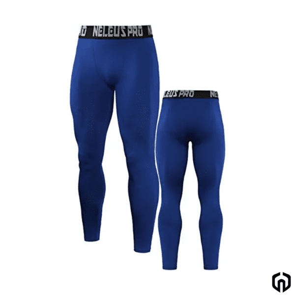 Neleus Licra de Compresion Larga Pro Hombre Azul