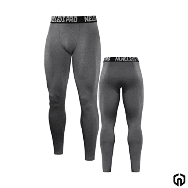 Neleus Licra de Compresion Larga Pro Hombre Gris