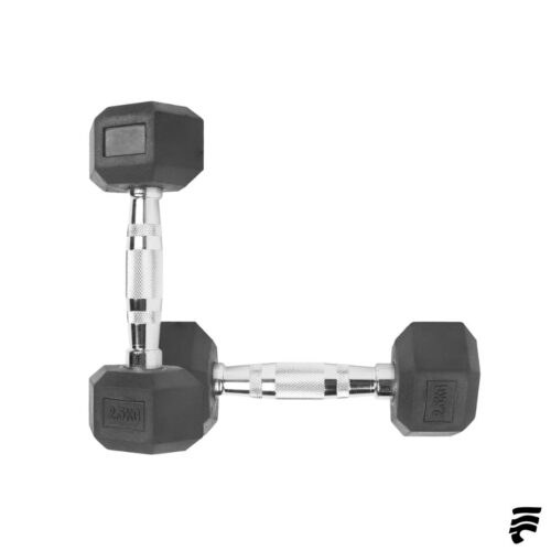 Par de Mancuernas Hexagonales Caucho 2.5kg (Cod: Bas)