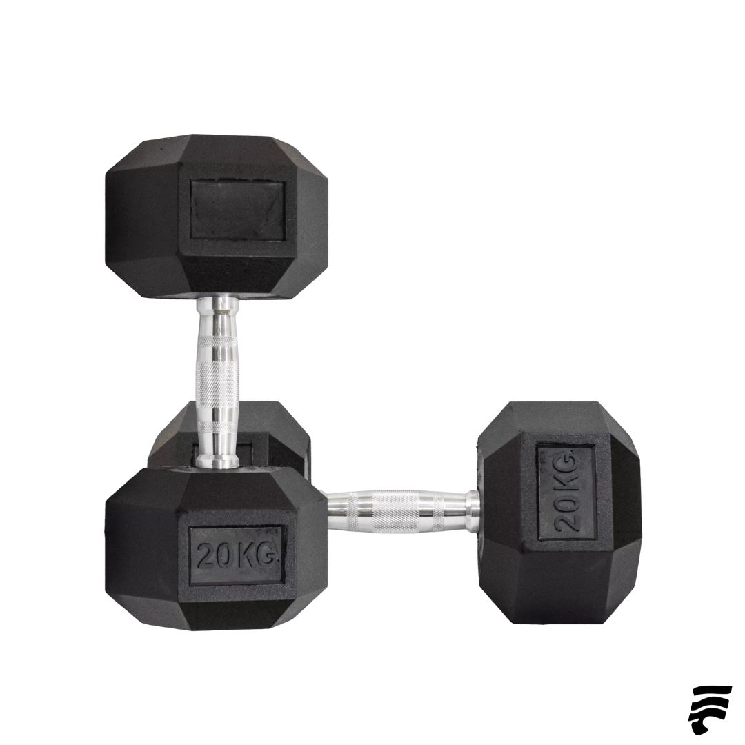 Par de Mancuernas Hexagonales Caucho 20kg (Cod: Bas) – The Sport Shop EC