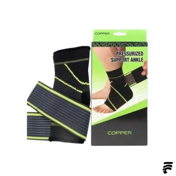 Tobillera Elastica con Velcro Negro Verde (Cod:Bas)