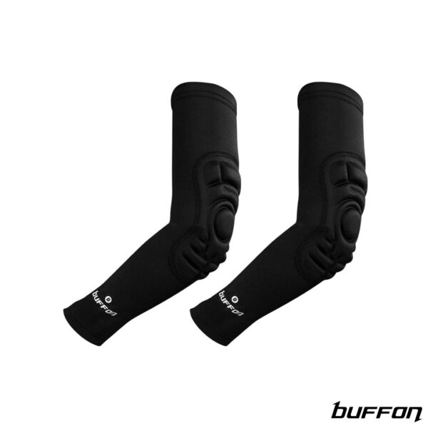 Buffon Par de Coderas con Proteccion Licra Shield Niño Negro Blanco