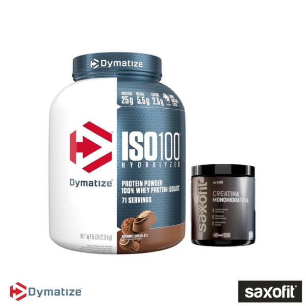 Combo Proteina Dymatize Iso 100 5Lbs + Creatina Saxofit Monohidratada 300gr