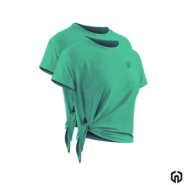 Neleus Camiseta Abierta Deportiva para Yoga Mujer Verde