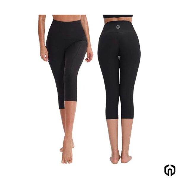 Neleus Licra Larga 3/4 Mujer Negro