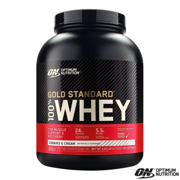 Optimum Nutrition Proteina Whey Gold Standar 100% 5Lb x 74 Servicios