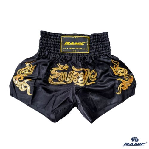 Ranic Pantaloneta Muay Thai - Negro Dorado