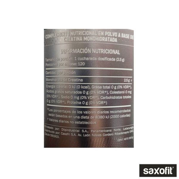Saxofit Creatina Monohidratada 300Gr. x 120 Servicios