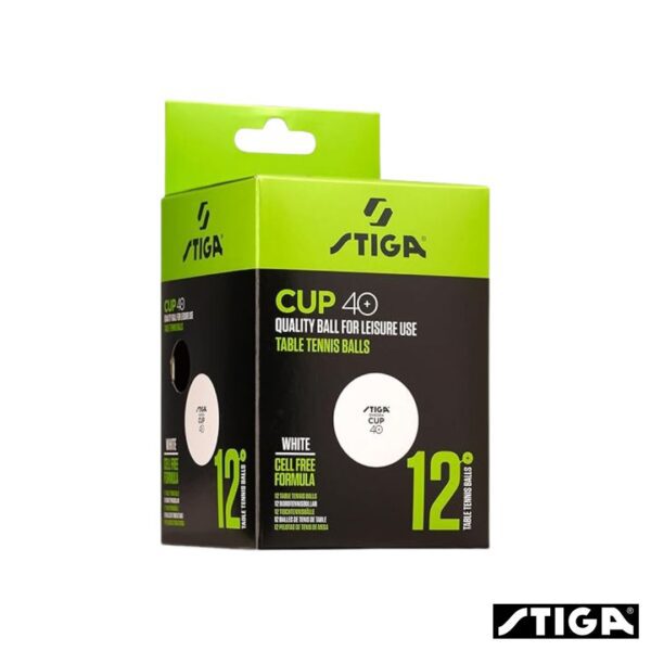 Stiga Set de 12 Pelotas de Ping Pong Cup 40+