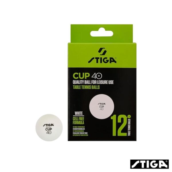 Stiga Set de 12 Pelotas de Ping Pong Cup 40+