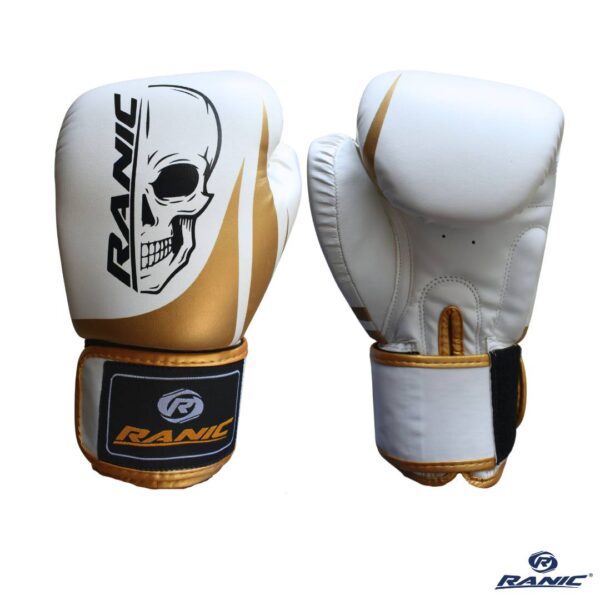 RANIC - GUANTES DE BOX - CALAVERA BLANCO DORADO Ranic Guantes de Box Skull Classic Blanco Dorado
